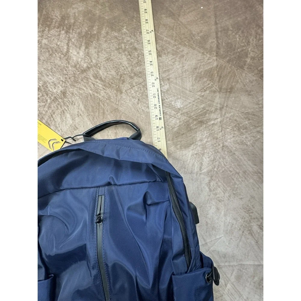 Business Laptop Bag Travel School Backpack Book Bag With Usb Navy Blue NWT